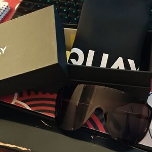 Quay Australia Black Sunglasses with Yellow Accents